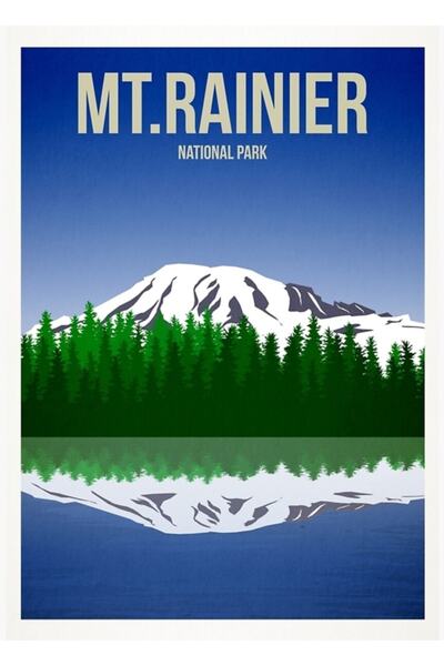 Universal Poster decorativ din lemn pentru Parcul Național Mt Rainier