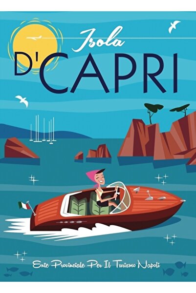Universal Poster Isola D'capri Tablo din lemn decorativ