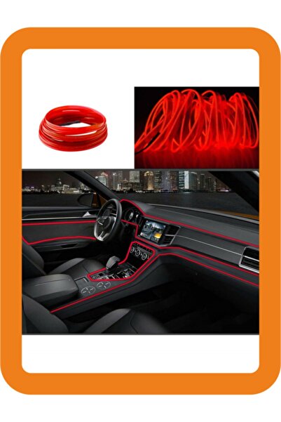 KDMAKSESUAR In-Car Neon LED Rope Led Torpedo LED 2 Meters Neon LED Red