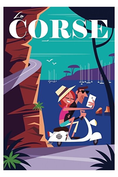 Universal Αφίσα ταξιδιού στην Κορσική, Ξύλινη διακοσμητική αφίσα