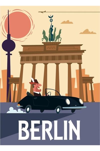 Universal Декоративен дървен плакат-картина Берлин