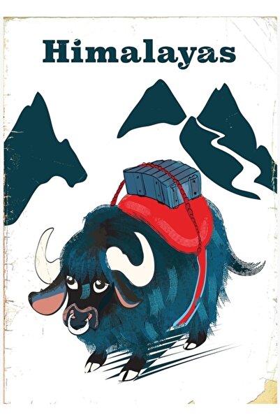Universal Διακοσμητική ξύλινη αφίσα ταξιδιού Ιμαλάια