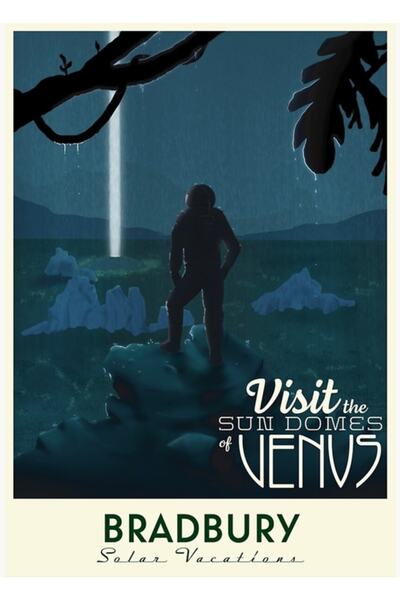 Universal Ρέι Μπράντμπερι - Αφίσα ταξιδιού «Η μακρά βροχή» Ξύλινη διακοσμητικ...