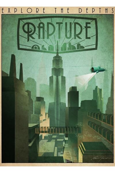 Universal Rapture Art-deco Αφίσα Ταξιδιού Ζωγραφική Ξύλινη Αφίσα Διακοσμητική