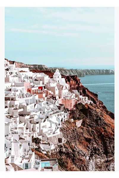 Universal Σαντορίνη Ελλάδα, Φίρα Ξύλινη Διακοσμητική Αφίσα Τοίχου