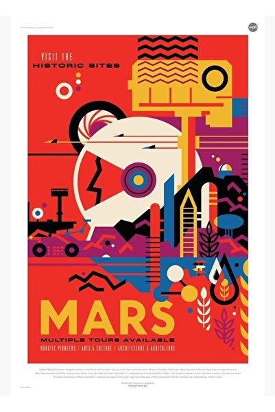 Universal Vizitați locurile istorice ale lui Marte Tablou Poster din lemn dec...