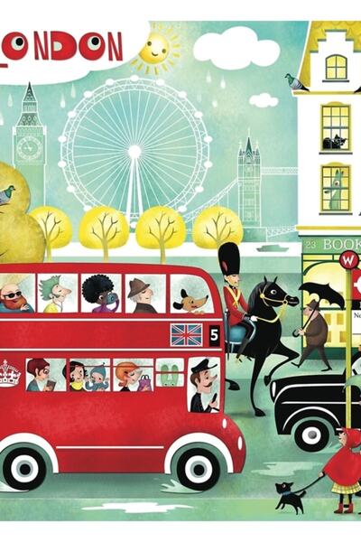 Universal Декоративен дървен плакат с картина  "Лондонска любов "