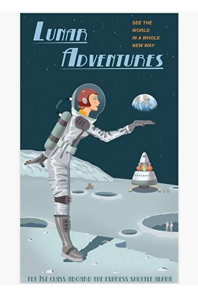 Universal Poster de călătorie prin lună, tablou, poster din lemn, decorativ