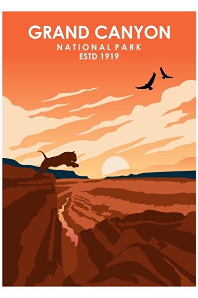 Universal Επιτραπέζια ξύλινη διακοσμητική αφίσα του Εθνικού Πάρκου Μεγάλο Κάνυον