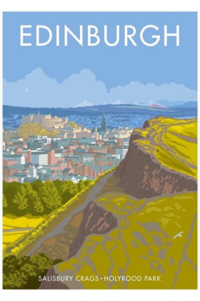 Universal Единбург, Салсбъри Хилс Картина Дървен плакат Декоративен