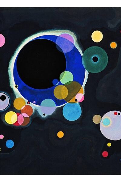 Universal Kandinsky. Câteva cercuri. 1926. Tablou decorativ din lemn, tip poster
