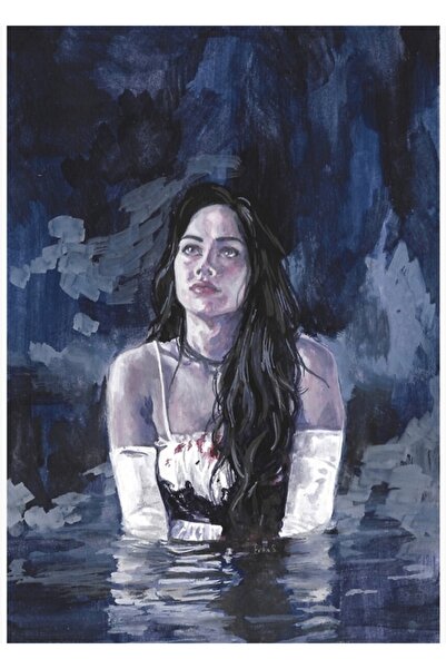 Universal Poster decorativ din lemn cu pictură în guașă a corpului lui Jennifer