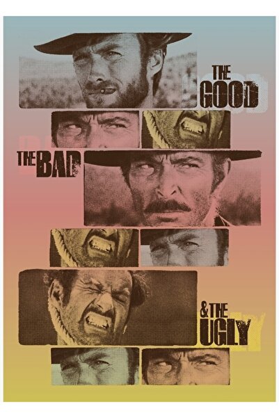 Universal Poster decorativ din lemn Spagetti Western Painting