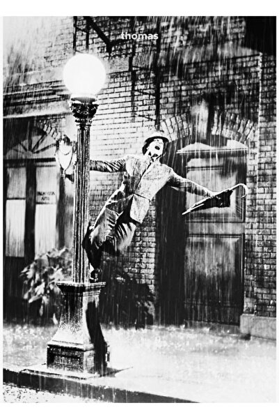 Universal Τραγούδι στη βροχή, Ξύλινη διακοσμητική αφίσα ζωγραφικής του Τόμας