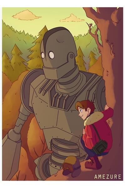 Universal Poster decorativ din lemn Iron Giant pentru pictură pe tabla