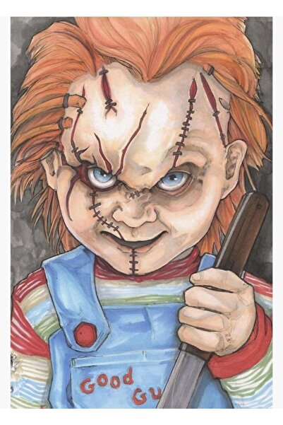 Universal Tablou decorativ din lemn cu tematică horror Chuky