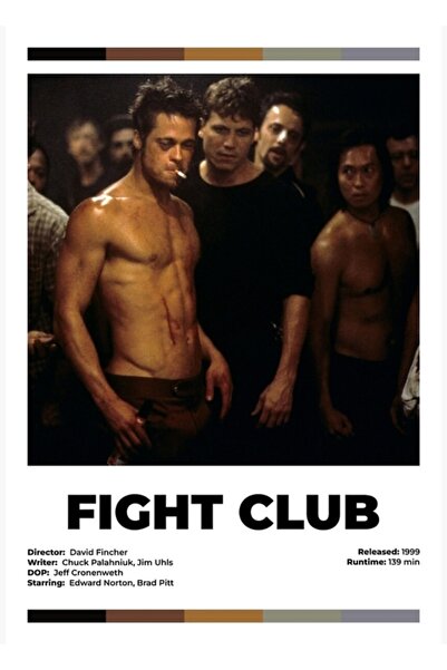 Universal Fight Club Εναλλακτική Μοντέρνα Αφίσα Ταινίας Ξύλινη Διακοσμητική Α...