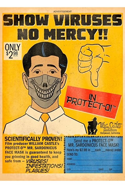 Universal Μάσκα Προσώπου Κύριος Σαρδονίκος Προτέκτ-ο! Ξύλινη Διακοσμητική Αφί...