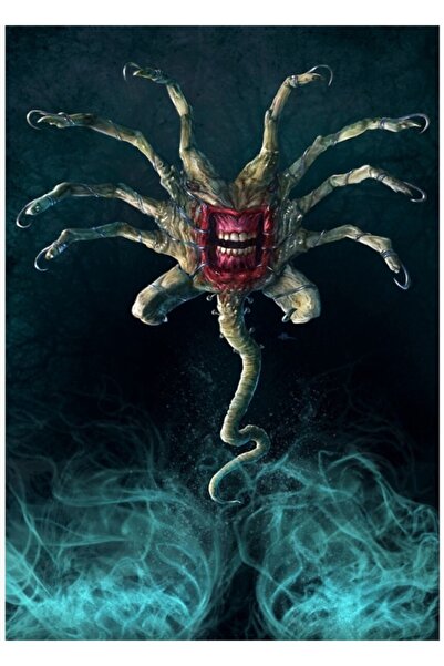 Universal Slika Xenobite II koja otkriva svoje lice, drveni poster, dekorativni