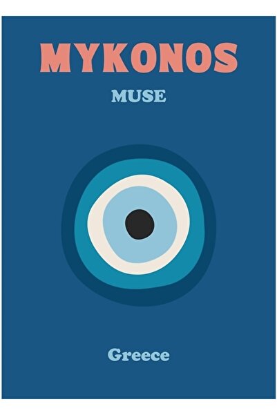 Universal Poster Mykonos Assouline, culoare albastru pastel, pictură cu impri...