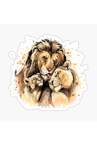 TSC 17cm Q8 Autocolante pentru mașină pentru familia de leu - Autocolant de lipire