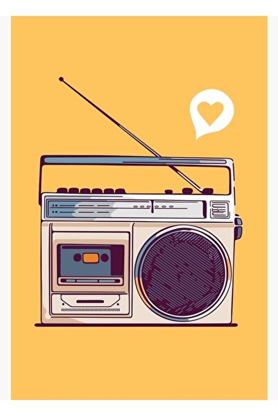 Universal Ρετρό Ραδιόφωνο Boombox Ξύλινη Διακοσμητική Αφίσα Τραπεζιού