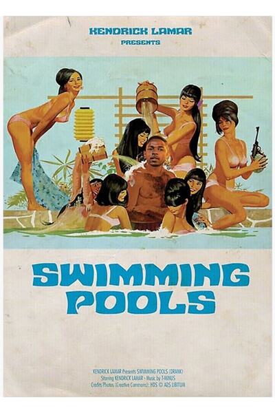 Universal Kendrick Lamar Piscine Muzică retro Tablou Poster din lemn decorativ