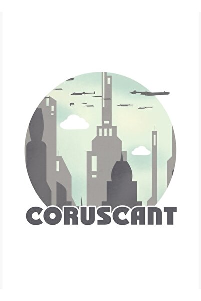 Universal Επιτραπέζια ξύλινη διακοσμητική αφίσα ταξιδιού Coruscant Retro