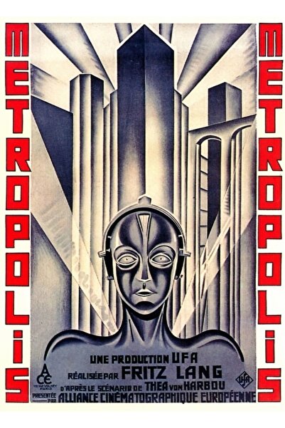 Universal Metropolis Fritz Lang Ρετρό Κλασική Ταινία Ζωγραφική Ξύλινη Αφίσα Δ...