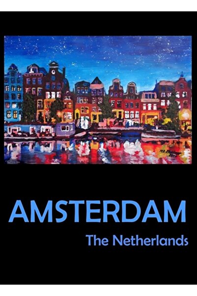 Universal Ρετρό αφίσα ταξιδιού Άμστερνταμ Ολλανδία Ξύλινη διακοσμητική αφίσα