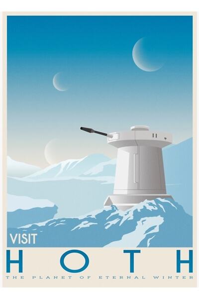 Universal Poster Hoth. Războiul Stelelor Retro Travel. Planeta de gheață. Tau...