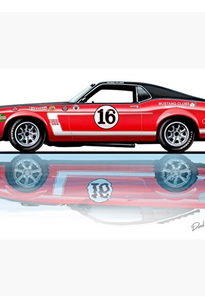 Universal 1969 Trans Am Mustang și 2010 Saleen Poster decorativ din lemn pent...