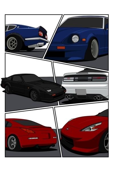 Universal Διακοσμητική Ξύλινη Αφίσα Τραπεζιού Nissan Z