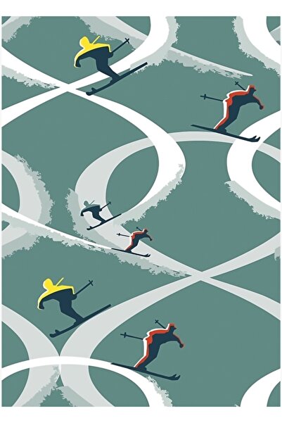 Universal Φιγούρα 8 Σκιέρες του Μέσου του Αιώνα σε ρετρό στυλ σε διακοσμητική...