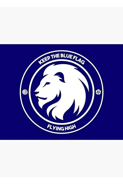 Universal Μπλε σημαία που πετάει ψηλά, με αριστερό έμβλημα, ξύλινη διακοσμητι...