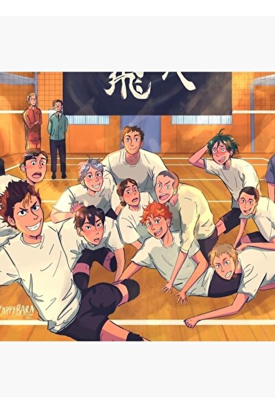 Universal Διακοσμητική ξύλινη αφίσα με φωτογραφίες της ομάδας Karasuno