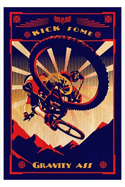 Universal Ρετρό αφίσα ποδηλάτου βουνού: Ένας ελαφρύς ώθησης από τη βαρύτητα θ...