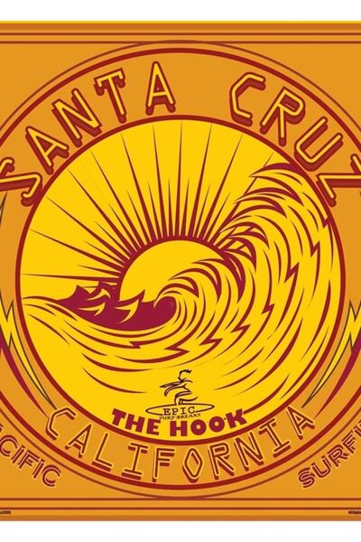 Universal Σάντα Κρουζ Καλιφόρνια Ξύλινη Διακοσμητική Αφίσα Σέρφινγκ