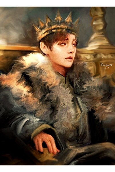 Universal Tablou decorativ din lemn cu poster King Taehyung Cod4070