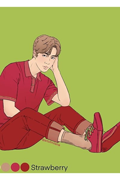 Universal Διακοσμητική ξύλινη αφίσα τέχνης Çilek Jin με σχέδιο φράουλας Κωδ.5036