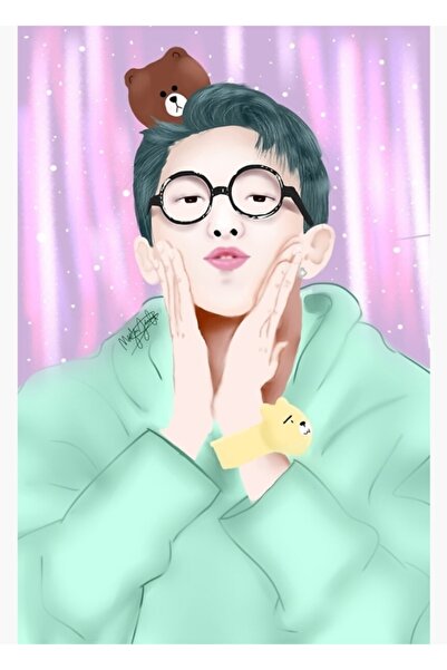 Universal Κιμ Ναμτζόν Ξύλινη Αφίσα Τέχνης Διακοσμητική Κωδικός4643