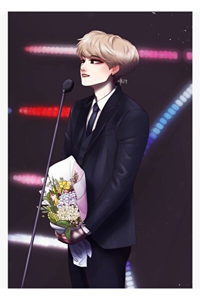 Universal Min Yoongi Ξύλινη Αφίσα Ζωγραφικής Διακοσμητική Κωδικός4718