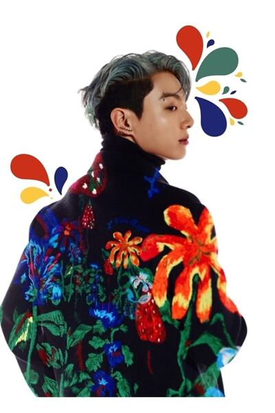 Universal Jungkook Primary Color Splash Painting Ξύλινη Διακοσμητική Αφίσα Κω...