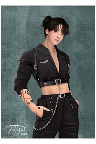 Universal Διακοσμητική ξύλινη αφίσα με σχέδιο Jk Crop Top, Κωδικός 3826