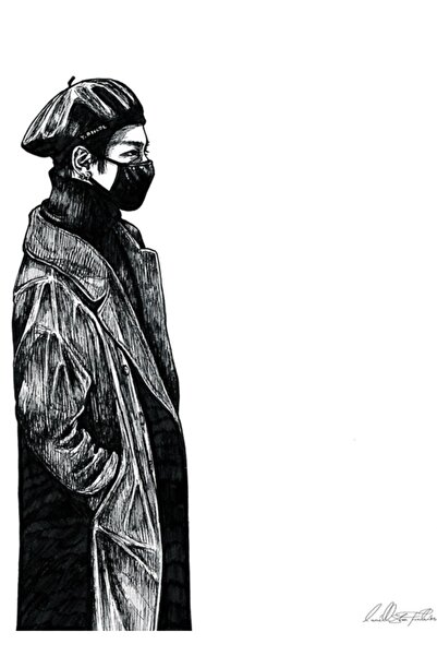Universal Taehyung - Poster decorativ din lemn cu tablou de modă pentru aerop...
