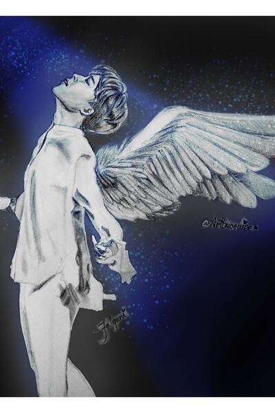Universal Poster decorativ din lemn cu pictură Jimin Wings Cod4566