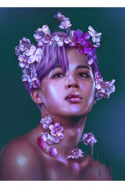 Universal Tablou decorativ din lemn cu flori pentru copii Jimin Cod3085