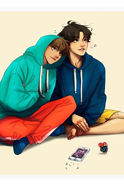 Universal Διακοσμητική Ξύλινη Αφίσα Τραπεζογραφίας Taekook Κωδικός5417