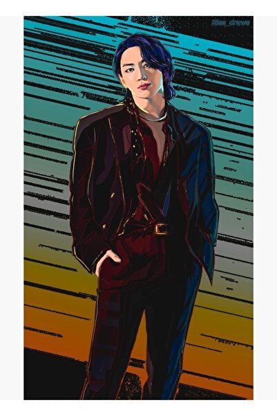 Universal Poster decorativ din lemn Rockstar Jungkook Cod3124