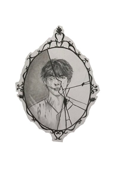 Universal Διακοσμητική Ξύλινη Αφίσα Τραπεζιού με Καθρέφτη Taehyung Κωδ.4181